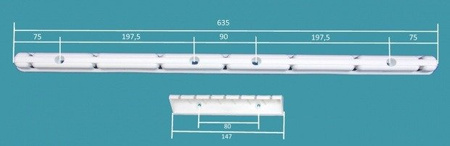 Ceiling dryer 7 rod aluminum ø16 mm round rod