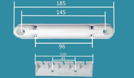 Ceiling dryer 2 rod aluminum ø25 mm round rod