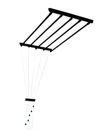 Ceiling dryer 5 rod steel ø13 mm round rod BLACK