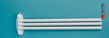 Wall-mounted three-arm steel wall hanger. White