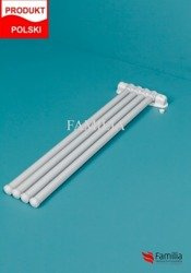 Wall-mounted four-armed steel wall hanger. White