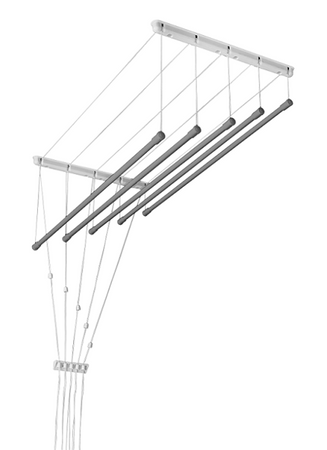 Ceiling dryer 5 rod steel ø13 mm round rod silver