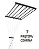 Suszarka sufitowa 7 prętowa stal ø13 mm CZARNA